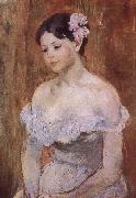 Berthe Morisot The girl wearing the fresh flowers Spain oil painting artist